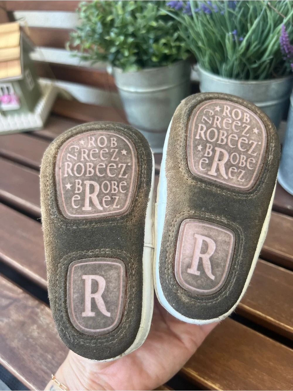Robeez Pink and White Baby Walker Sneakers